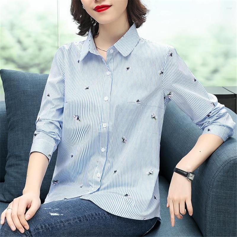 Women's Blouses Spring Autumn Women Long Sleeve Stripe Shirts Fashion Polo-Neck Casual Loose Top Ladies Blusas MM1504, Blue
Women's Blouses Spring Autumn Women Long Sleeve Stripe Shirts Fashion Polo-Neck Casual Loose Top Ladies Blusas MM1504, Blue
