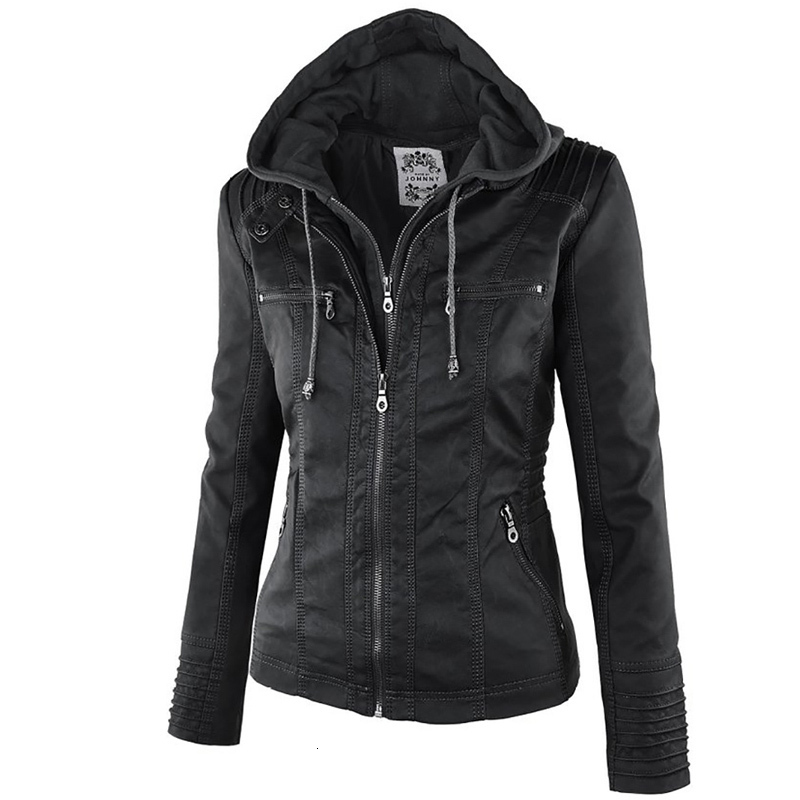 Women's Jackets Fashion Winter Faux Leather Basic Hooded Black Slim Motorcycle Women Coats Female jaqueta 221207, White
Women's Jackets Fashion Winter Faux Leather Basic Hooded Black Slim Motorcycle Women Coats Female jaqueta 221207, White