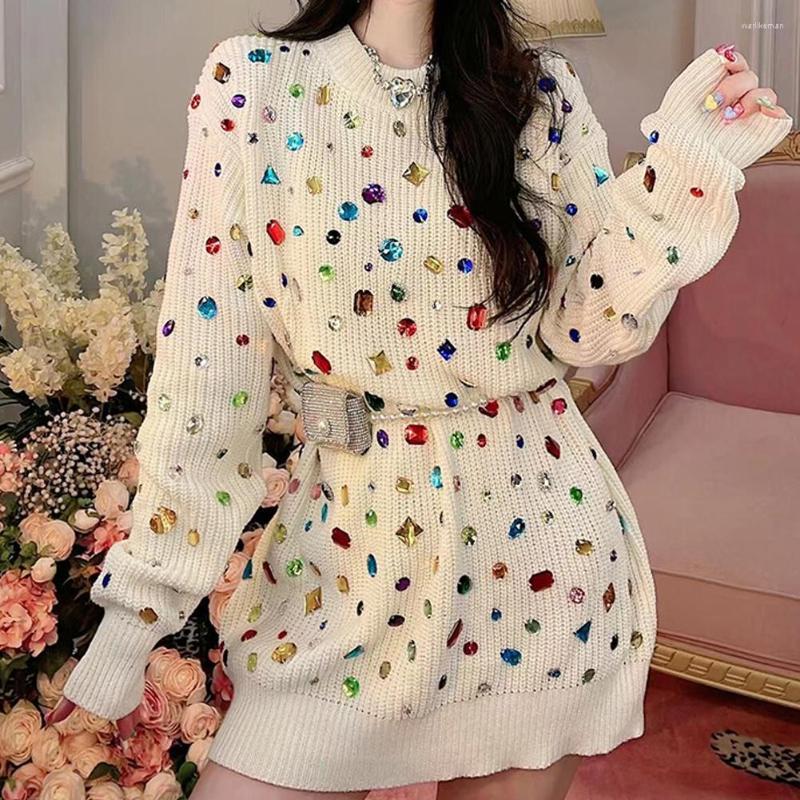 Casual Dresses Beading Diamond Dress Women 2022 Fashion Auutmn Winter Round Neck Loose Vintage Short Knitting Sweater Longoing Sleeve, Beige
Casual Dresses Beading Diamond Dress Women 2022 Fashion Auutmn Winter Round Neck Loose Vintage Short Knitting Sweater Longoing Sleeve, Beige
