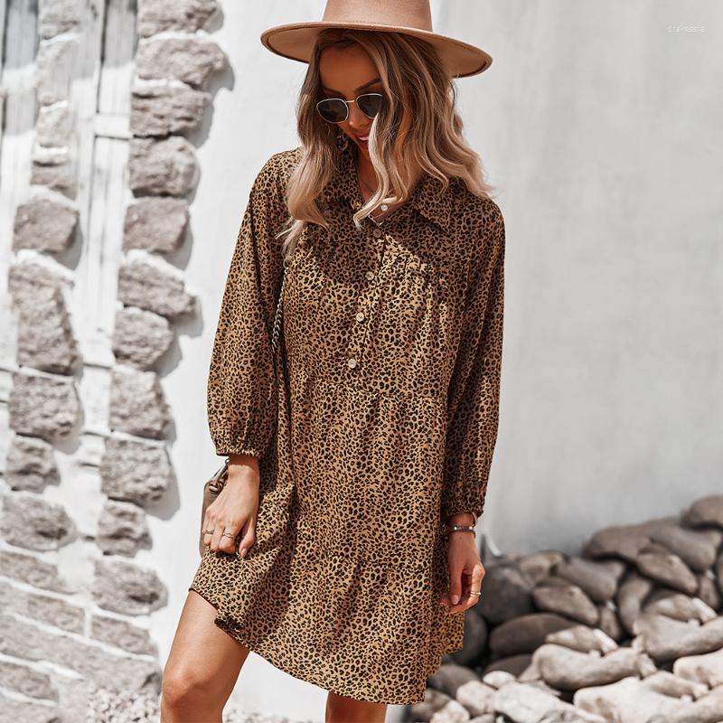 Casual Dresses Leopard Print Mini For Women 2022 LooseSingle-breasted Dress Autumn Long-sleeved Woman Vestidos Mujer, Black
Casual Dresses Leopard Print Mini For Women 2022 LooseSingle-breasted Dress Autumn Long-sleeved Woman Vestidos Mujer, Black