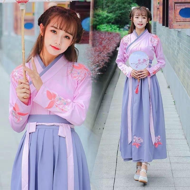 Ethnic Clothing Summer Chinese Traditional Folk Dance Cosplay Costume Women Oriental Hanfu Embroidered Tops Skirts Two Piece Outfits
Ethnic Clothing Summer Chinese Traditional Folk Dance Cosplay Costume Women Oriental Hanfu Embroidered Tops Skirts Two Piece Outfits