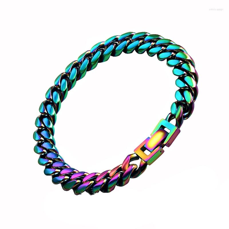 Link Bracelets Wholesale Rainbow Color Mens Hiphop Stainless Steel Cuban Chain Jewelry Hip Hop Necklace
Link Bracelets Wholesale Rainbow Color Mens Hiphop Stainless Steel Cuban Chain Jewelry Hip Hop Necklace