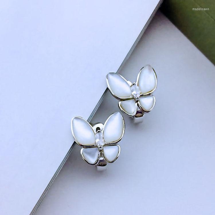 Stud Earrings High Quality Trendy Women Jewelry Bijoux Natural Shell With Zircon Butterfly Real 925 Sterling Silver
Stud Earrings High Quality Trendy Women Jewelry Bijoux Natural Shell With Zircon Butterfly Real 925 Sterling Silver