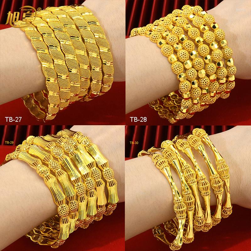 Bangle XUHUANG Dubai Bead Luxury Copper Bangles Bracelet Jewelry Wedding Gifts Charm Gold Plated For Ladies Girls
Bangle XUHUANG Dubai Bead Luxury Copper Bangles Bracelet Jewelry Wedding Gifts Charm Gold Plated For Ladies Girls