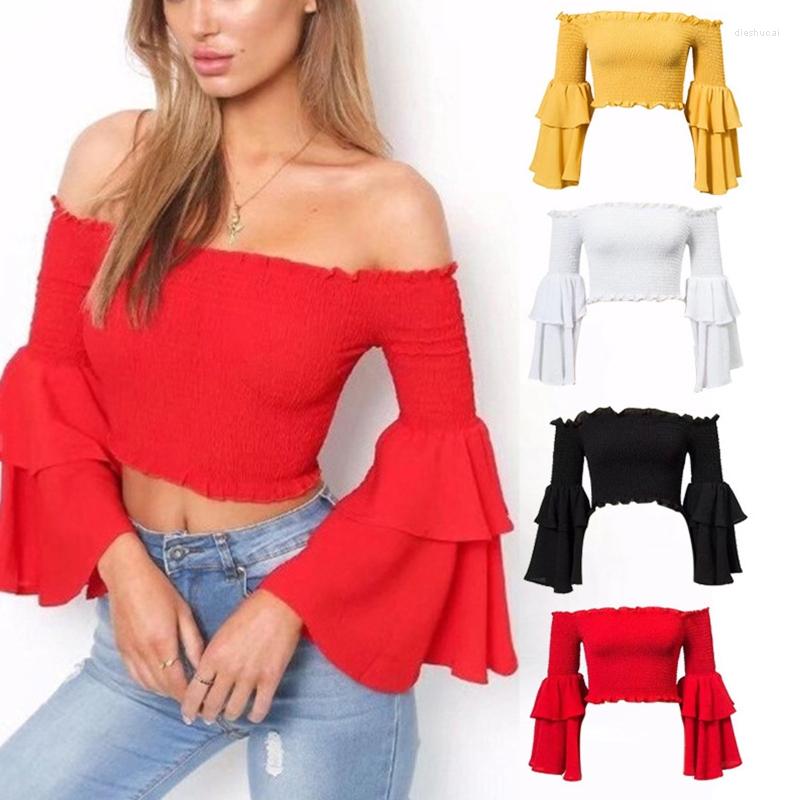 Women' Blouses Women Summer Tiered Ruffles Bell Sleeve Shirts Sexy Off The Shoulder Solid Color Blouse Ruched Shirred Slim Crop Top, Black
Women' Blouses Women Summer Tiered Ruffles Bell Sleeve Shirts Sexy Off The Shoulder Solid Color Blouse Ruched Shirred Slim Crop Top, Black