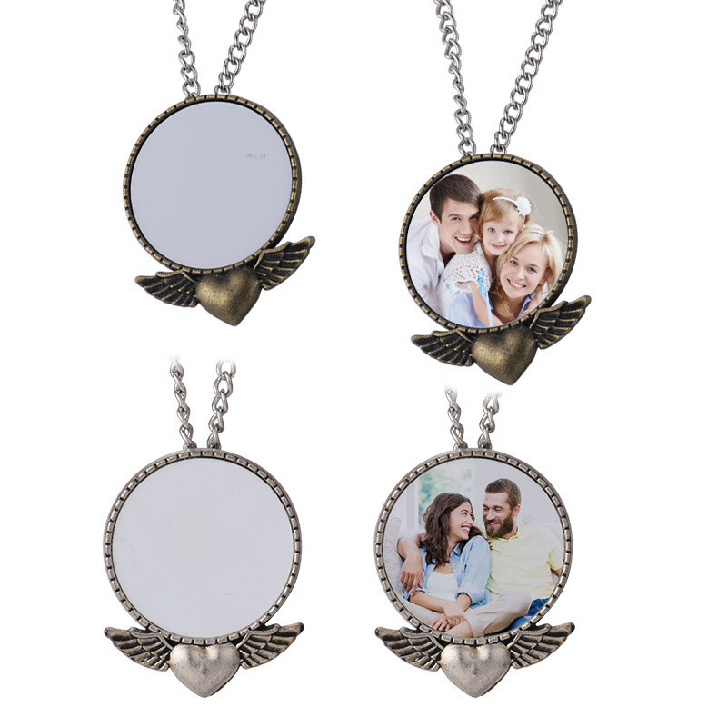 Vinatge Couples DIY Sublimation Blank Wing Heart Necklace Designer Woman Bronze Silver Plated Round Pendant Necklaces for Man Womens Valentines Day Jewelry Gift
Vinatge Couples DIY Sublimation Blank Wing Heart Necklace Designer Woman Bronze Silver Plated Round Pendant Necklaces for Man Womens Valentines Day Jewelry Gift