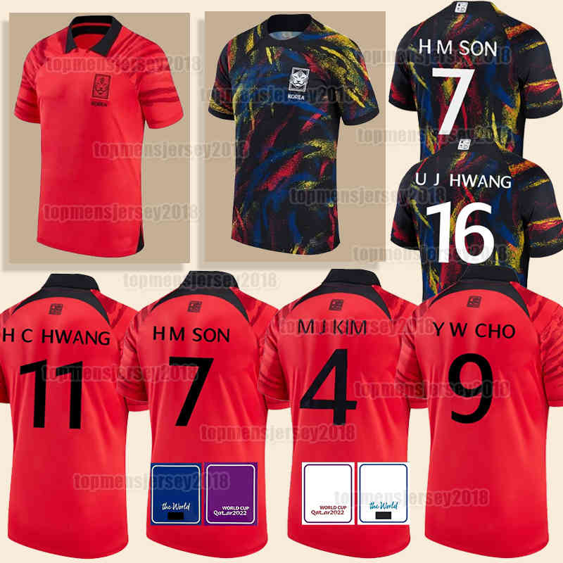 2022 2023 South Korea soccer jerseys 22 23 H M SON 4 M J KIM 11 H C HWANG 9 G S CHO 18 K I LEE 25 W Y JEONG SUNG KWON Jersey B U S HOH YOON T SONG PAIK Red Football shirt uniform Men 22 23, Men (han guo)+patch
2022 2023 South Korea soccer jerseys 22 23 H M SON 4 M J KIM 11 H C HWANG 9 G S CHO 18 K I LEE 25 W Y JEONG SUNG KWON Jersey B U S HOH YOON T SONG PAIK Red Football shirt uniform Men 22 23, Men (han guo)+patch