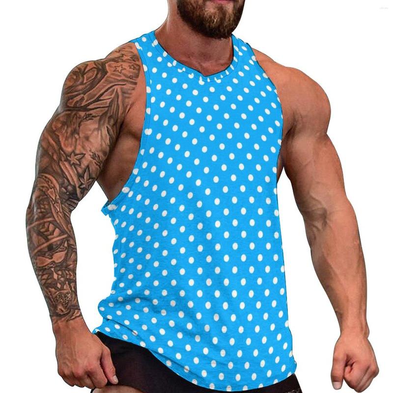 Men' Tank Tops Blue And White Polka Dot Top Man Spots Print Bodybuilding Oversized Summer Fashion Graphic Sleeveless Vests, Style-8
Men' Tank Tops Blue And White Polka Dot Top Man Spots Print Bodybuilding Oversized Summer Fashion Graphic Sleeveless Vests, Style-8