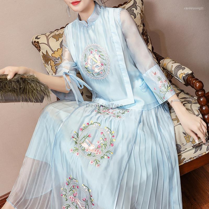 Ethnic Clothing 2022 Spring Retro Chinese Modified Hanfu Stand Collar Top Female Style Fairy Elegant Fashion Women Embroidery Suit G592
Ethnic Clothing 2022 Spring Retro Chinese Modified Hanfu Stand Collar Top Female Style Fairy Elegant Fashion Women Embroidery Suit G592