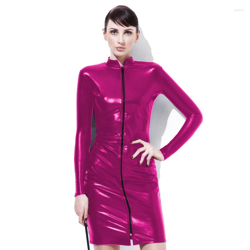 Casual Dresses 6XL Plus Size Women Sexy High Neck Zipper Front Midi Dress Long Sleeve Faux Leather Bodycon Party Club Wear, Black
Casual Dresses 6XL Plus Size Women Sexy High Neck Zipper Front Midi Dress Long Sleeve Faux Leather Bodycon Party Club Wear, Black