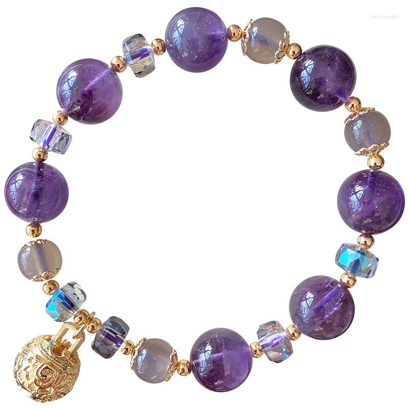 Strand Wholesale Natural Crystal Bracelets Round Beads With Small Bell Charm Hand Row Lucky For Girlfriends Bracelet Fashion Jewelry 
Strand Wholesale Natural Crystal Bracelets Round Beads With Small Bell Charm Hand Row Lucky For Girlfriends Bracelet Fashion Jewelry