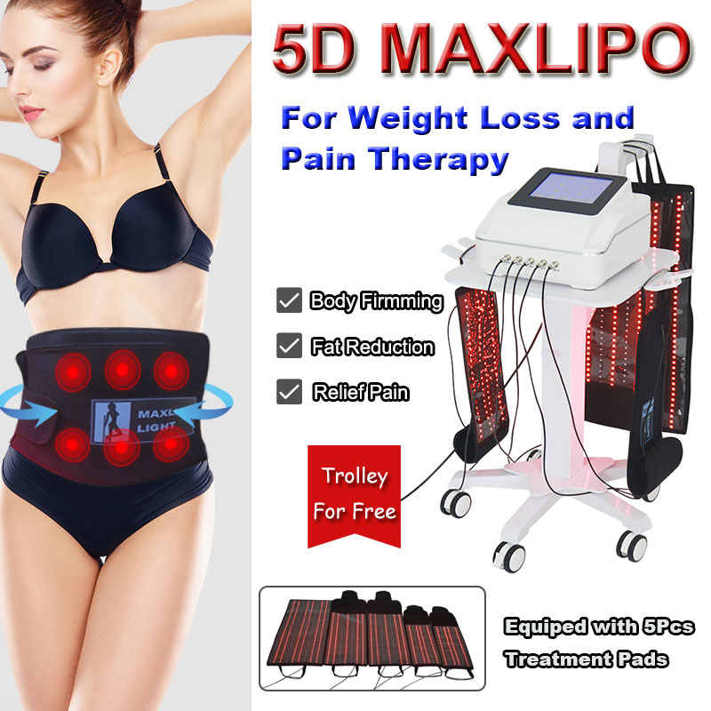New 5D Maxlipo Red Laser Light LipoLaser Machine 650nm 940nm Fat Burning Weight Loss Cellulite Removal Pain Therapy Equipment with 5 Pads
New 5D Maxlipo Red Laser Light LipoLaser Machine 650nm 940nm Fat Burning Weight Loss Cellulite Removal Pain Therapy Equipment with 5 Pads