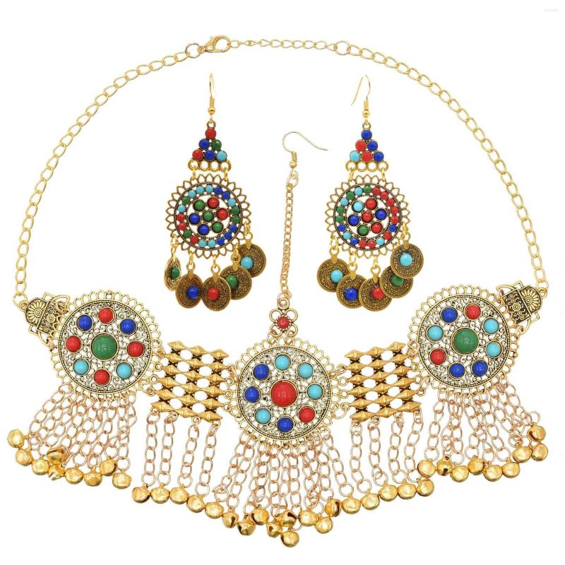Necklace Earrings Set Afghan Gypsy Headbands&Earrings For Women Boho Multicolors Beads Dance Tribal Festival Party, Picture shown
Necklace Earrings Set Afghan Gypsy Headbands&Earrings For Women Boho Multicolors Beads Dance Tribal Festival Party, Picture shown