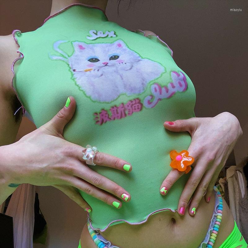Women' Tanks Women Printed Sleeveless Tops Green Shirts Summer 2022 Y2K Streetwear Slim Short Singlets Sexy Camis Clubwear
Women' Tanks Women Printed Sleeveless Tops Green Shirts Summer 2022 Y2K Streetwear Slim Short Singlets Sexy Camis Clubwear