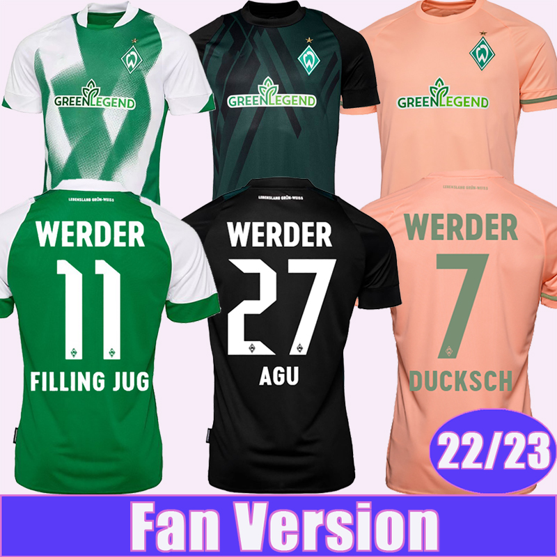 22 23 Werder Bremen AGU Mens Soccer Jerseys FILLING JUG VELJKOVIC MBOM Home Away 3rd Adult Football Shirt Short Sleeve Uniforms, Qm10544 22 23 3rd no patch
22 23 Werder Bremen AGU Mens Soccer Jerseys FILLING JUG VELJKOVIC MBOM Home Away 3rd Adult Football Shirt Short Sleeve Uniforms, Qm10544 22 23 3rd no patch