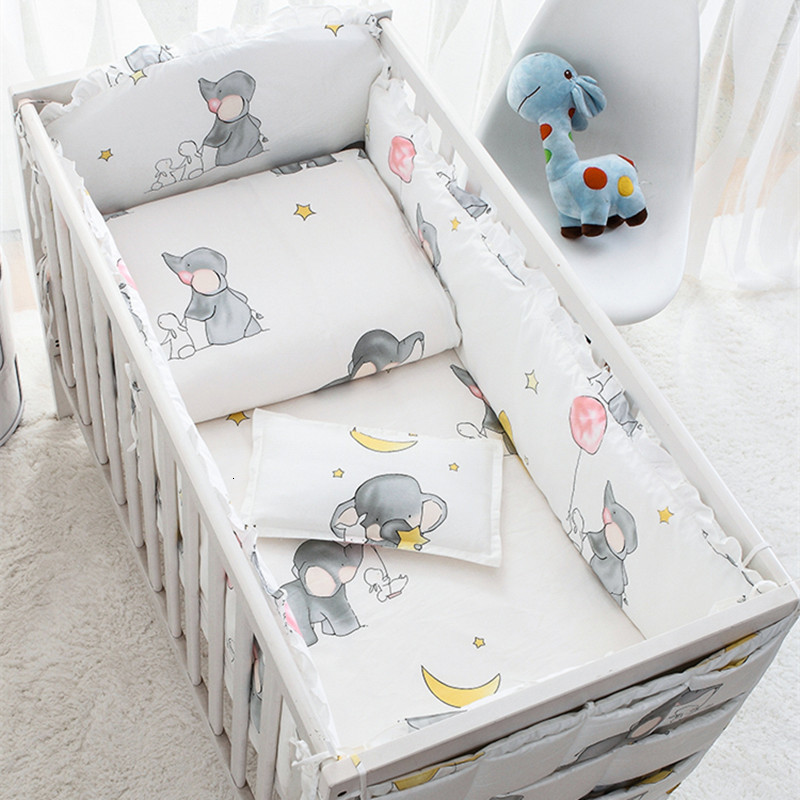 

Bed Rails 69pcs Elephant Baby ding Set Cotton room Decor Girl Boy Crib Linens Bumper 1206012070cm 221208
