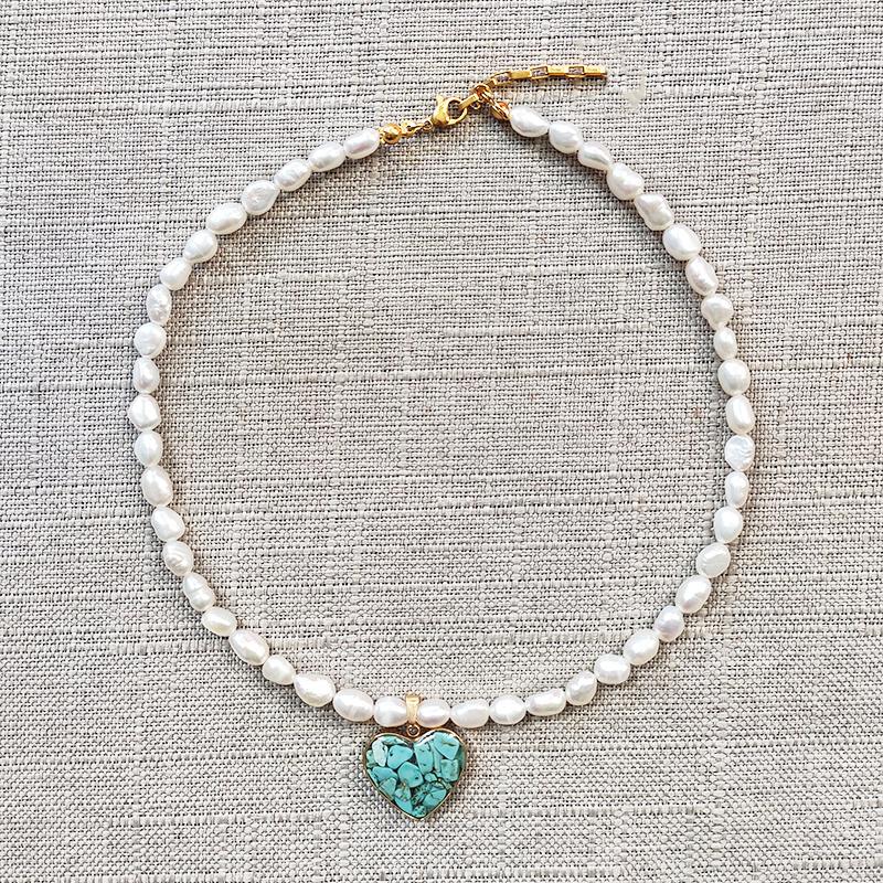 Pendant Necklaces Women Exquisite Irregular Freshwater Pearls Necklace Fashion Blue Stone Heart Accessories Valentine's Day Gift For
Pendant Necklaces Women Exquisite Irregular Freshwater Pearls Necklace Fashion Blue Stone Heart Accessories Valentine's Day Gift For