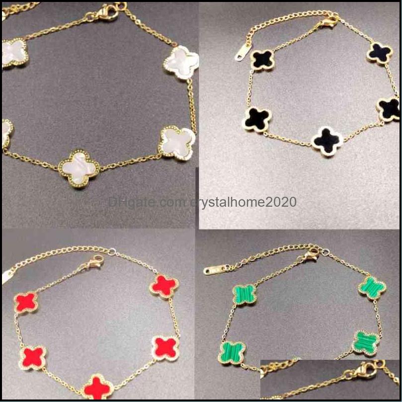 Charm Bracelets Korean Version Simple Personality 18K Golden Clover Bracelet Girl Friend Ins Minority Dign Feeling Net Red Small Dro Otujv
Charm Bracelets Korean Version Simple Personality 18K Golden Clover Bracelet Girl Friend Ins Minority Dign Feeling Net Red Small Dro Otujv
