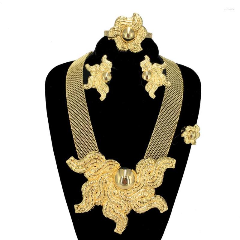 Necklace Earrings Set African Italian Dubai Women's Gold Jewelry Large Pendant Exquisite Wedding Gift FHK13575, Picture shown
Necklace Earrings Set African Italian Dubai Women's Gold Jewelry Large Pendant Exquisite Wedding Gift FHK13575, Picture shown