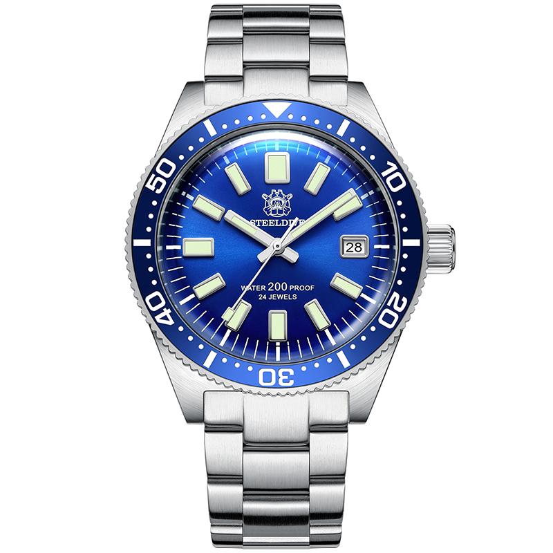 Wristwatches Steeldive 62MAS Watch 42mm Diver Mens Sapphire Crystal Glass NH35 Automatic Mechanical Bracelet Dated Luminous 20Bar, Green-h-rubber-logo
Wristwatches Steeldive 62MAS Watch 42mm Diver Mens Sapphire Crystal Glass NH35 Automatic Mechanical Bracelet Dated Luminous 20Bar, Green-h-rubber-logo