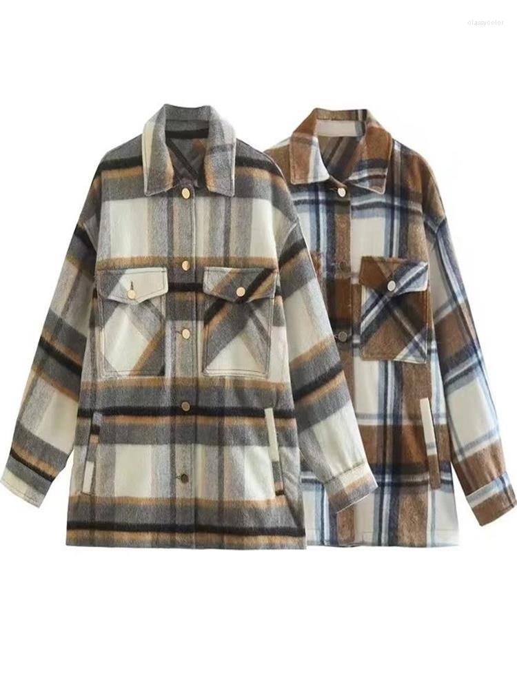 Women's Down MESTTRAF Sexy 2022 Women Checked Shirts Casual Coat Vintage Long Sleeves Side Pocket Female Outerwear Chic Tops, Picture shown
Women's Down MESTTRAF Sexy 2022 Women Checked Shirts Casual Coat Vintage Long Sleeves Side Pocket Female Outerwear Chic Tops, Picture shown