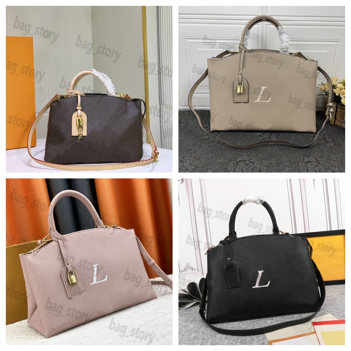 

Women Grand Palais Bag Large Capacity Tote Bicolor Handbag Monograms Empreinte Leather Messenger With Lock Petite Satchel Hobo M45842 Designer Wallet Purse