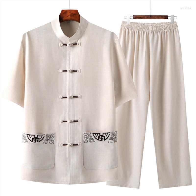 Ethnic Clothing Tang Style Chinese Summer Casual Wear Men's Short Sleeve Top And Trousers Two Piece Set
Ethnic Clothing Tang Style Chinese Summer Casual Wear Men's Short Sleeve Top And Trousers Two Piece Set