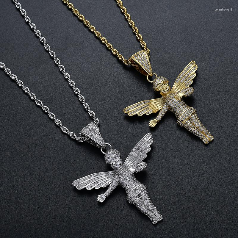 Pendant Necklaces Hip Hop CZ Zircon Stone Paved Bling Iced Out Little Angel Pendants Necklace For Men Rapper Jewelry Gold Silver Color
Pendant Necklaces Hip Hop CZ Zircon Stone Paved Bling Iced Out Little Angel Pendants Necklace For Men Rapper Jewelry Gold Silver Color