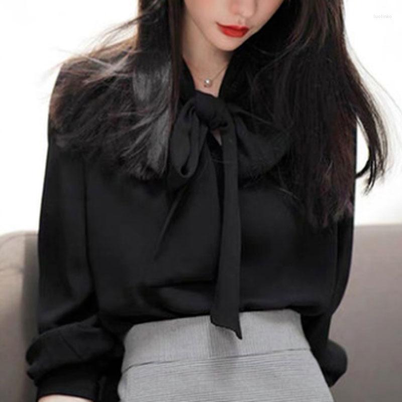 Women' Blouses Fashion Tops Ladies Bow Blouse For Women Black Long Sleeve Shirt Women' Autumn Loose Spliced Chiffon Elegant Blusas
Women' Blouses Fashion Tops Ladies Bow Blouse For Women Black Long Sleeve Shirt Women' Autumn Loose Spliced Chiffon Elegant Blusas