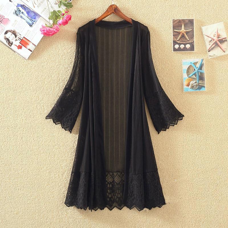 Women' Blouses & Shirts Lace Medium Long Cardigan Summer Women Outerwear Sun Protection Clothing Thin Top Sleeve Coat Fashion Blouse Female, Black
Women' Blouses & Shirts Lace Medium Long Cardigan Summer Women Outerwear Sun Protection Clothing Thin Top Sleeve Coat Fashion Blouse Female, Black