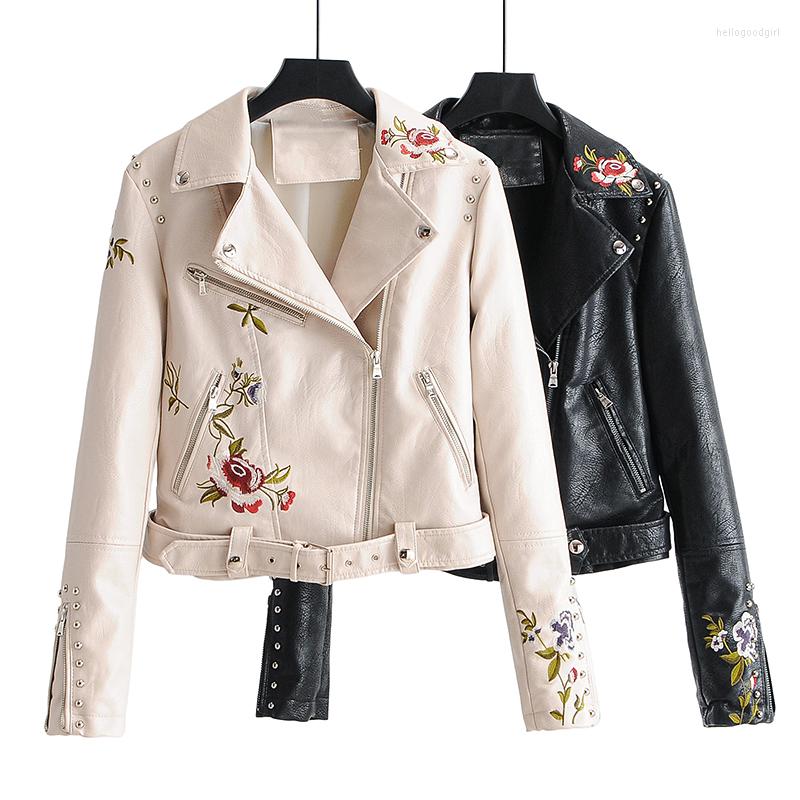 Women' Leather 2022Spring Autumn Fashion Women Embroidery PU Jacket Chic Rivets With Belt Biker Jackets Zippers Ladies Coats Outerwear, White
Women' Leather 2022Spring Autumn Fashion Women Embroidery PU Jacket Chic Rivets With Belt Biker Jackets Zippers Ladies Coats Outerwear, White