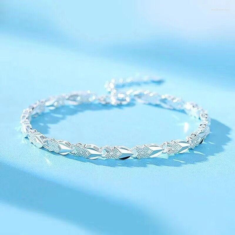 Link Bracelets Wholesale Silver Color Heart Leaf For Women Wedding Lady Noble Pretty Jewelry Fashion Nice Chain 20cm 8inch
Link Bracelets Wholesale Silver Color Heart Leaf For Women Wedding Lady Noble Pretty Jewelry Fashion Nice Chain 20cm 8inch