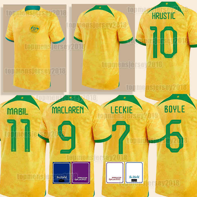 22 23 Australia Soccer Jerseys 15 DUKE 7 LECKIE 9 MACLAREN MOOY 13 SOUTTAR 19 HRUSTIC 10 BOYLE 6 IRVINE MABIL MCGREE Jersey 2022 2023 football shirt men set kits uniform, Men (ao da li ya)+patch
22 23 Australia Soccer Jerseys 15 DUKE 7 LECKIE 9 MACLAREN MOOY 13 SOUTTAR 19 HRUSTIC 10 BOYLE 6 IRVINE MABIL MCGREE Jersey 2022 2023 football shirt men set kits uniform, Men (ao da li ya)+patch