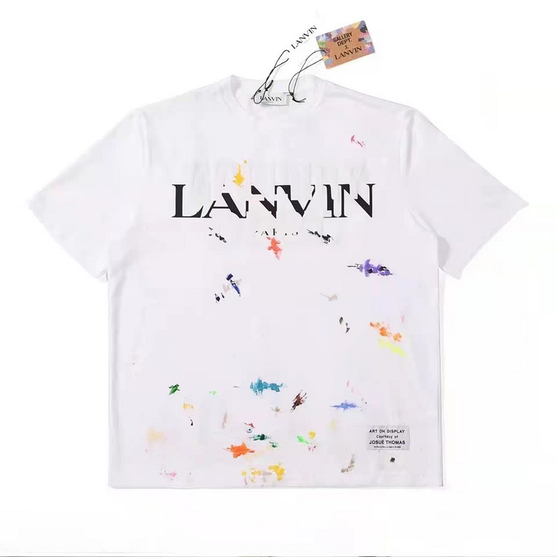 Lanvin Luxury Designer Mens White T Shirt High Street Splash-ink Printing Tees Fashion Brand T shirts Summer Tops Size S- 02 
Lanvin Luxury Designer Mens White T Shirt High Street Splash-ink Printing Tees Fashion Brand T shirts Summer Tops Size S- 02