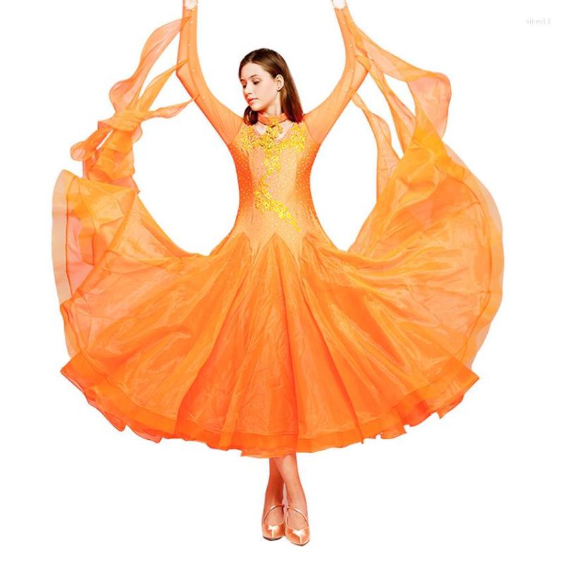 Stage Wear National Standard Dance Competition Dress Modern Performance Clothing Ballroom Practice Costume Waltz Girls Cu, Orange
Stage Wear National Standard Dance Competition Dress Modern Performance Clothing Ballroom Practice Costume Waltz Girls Cu, Orange