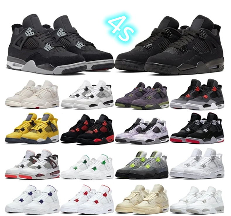 2022 Jumpman 4 Retro Basketball Shoes Bred 4s UNC Black Cat Red Thunder Royalty University Blue White Oreo UNC Purple Metallic mocha Men, 23
2022 Jumpman 4 Retro Basketball Shoes Bred 4s UNC Black Cat Red Thunder Royalty University Blue White Oreo UNC Purple Metallic mocha Men, 23