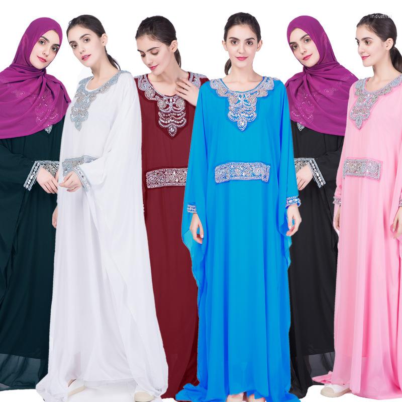 Ethnic Clothing 2pcs/bag Muslim Robe Chiffon Dress Color Bat Sleeve Handmade Diamond Double Layer Turkish Abaya
Ethnic Clothing 2pcs/bag Muslim Robe Chiffon Dress Color Bat Sleeve Handmade Diamond Double Layer Turkish Abaya