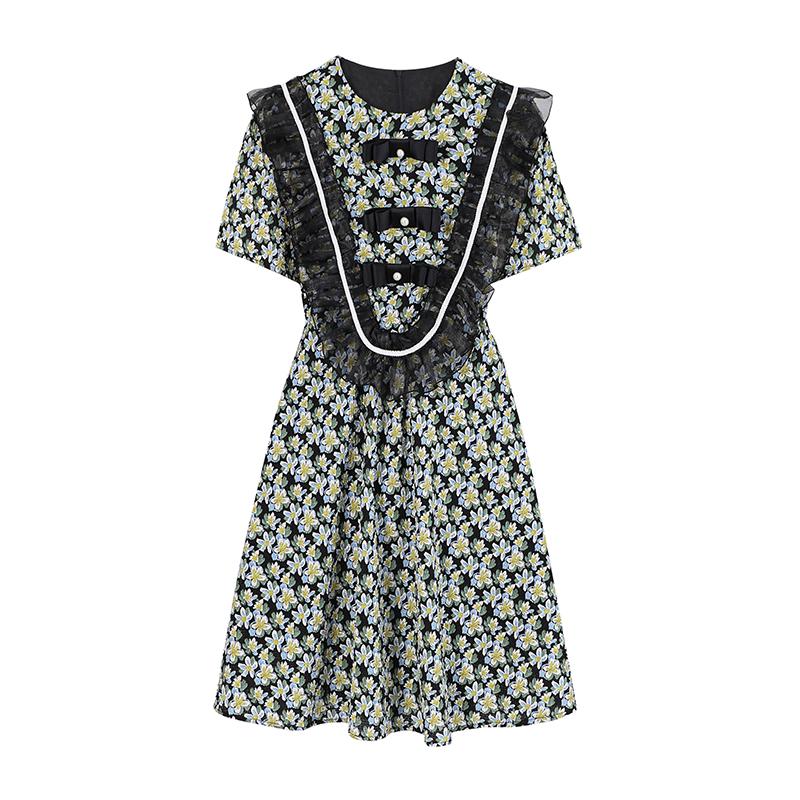 Party Dresses Women French Vintage Casual Floral Printing Puff Sleeve O-Neck Dress Lace Splicing Sweet Girls All-match Evening Dating, As shown
Party Dresses Women French Vintage Casual Floral Printing Puff Sleeve O-Neck Dress Lace Splicing Sweet Girls All-match Evening Dating, As shown