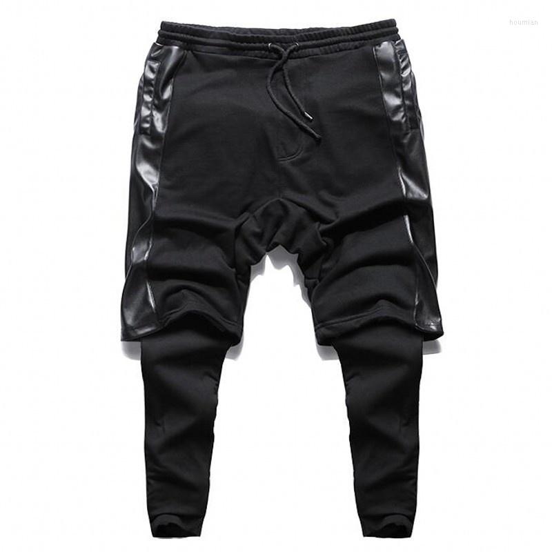 Men's Pants Cotton Patchwork Black Leather Harem Fashion Male Personality Nightclub Drop Crotch Hip Hop Men Plus Size Trousers
Men's Pants Cotton Patchwork Black Leather Harem Fashion Male Personality Nightclub Drop Crotch Hip Hop Men Plus Size Trousers
