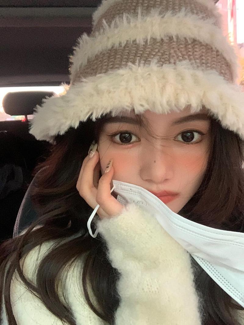 Hats Japanese Retro Plush Fisherman's Cap Female Autumn And Winter Warm Coarse Knitting Wool Caps Ear Protection Bucket, Black
Hats Japanese Retro Plush Fisherman's Cap Female Autumn And Winter Warm Coarse Knitting Wool Caps Ear Protection Bucket, Black
