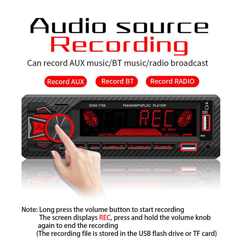 Car Stereo Bluetooth FM Radio Aux USB/TF Card MP3 Music Player Stereo Multimedia Player Auto Accessories