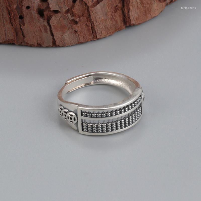 Cluster Rings 990 Pure Silver Coin Abacus Ring Retro Simple Wide-faced Personality Jewelry Male Live Mouth Design
Cluster Rings 990 Pure Silver Coin Abacus Ring Retro Simple Wide-faced Personality Jewelry Male Live Mouth Design