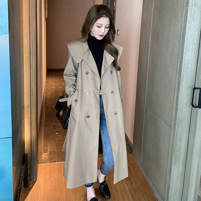 

Women' Trench Coats Women' Windbreaker 2022 Mid-Length High-End Clothes Temperament Street Fried Coat Hepburn Style Female, Black