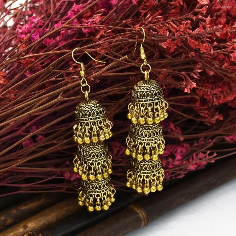 Dangle Earrings 3 Layers Gold Sliver Metal Birdcage Bell Tassel Long For Women Boho Ethnic Jewelry Jhumka
Dangle Earrings 3 Layers Gold Sliver Metal Birdcage Bell Tassel Long For Women Boho Ethnic Jewelry Jhumka