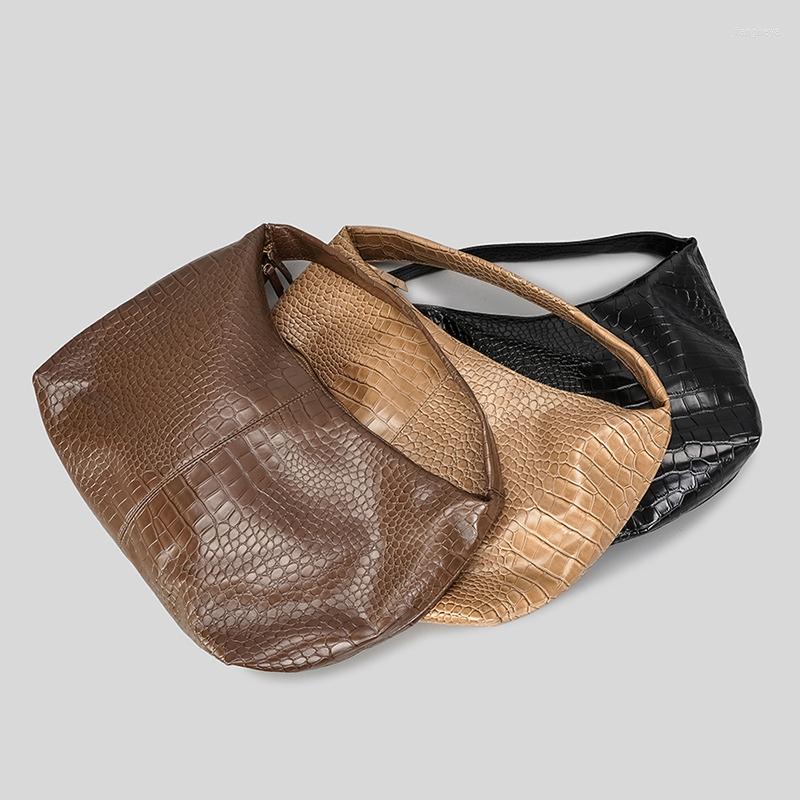 Evening Bags Large Capacity Crocodile Pattern Shoulder Bag Women's Simple Casual Soft Leather Niche High-end Crossbody For Women, Brown
Evening Bags Large Capacity Crocodile Pattern Shoulder Bag Women's Simple Casual Soft Leather Niche High-end Crossbody For Women, Brown