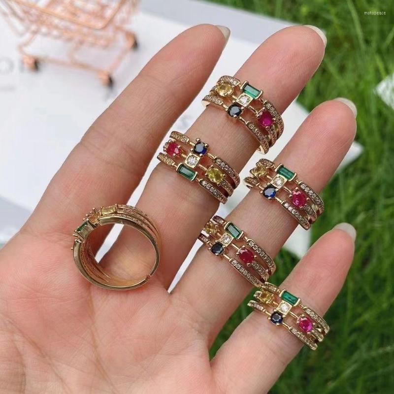 Cluster Rings 5Pcs Arrived High Quality Fashion Trendy 3 Line Colorful Zircon Gold Ring For Women Cubic Zirconia
Cluster Rings 5Pcs Arrived High Quality Fashion Trendy 3 Line Colorful Zircon Gold Ring For Women Cubic Zirconia