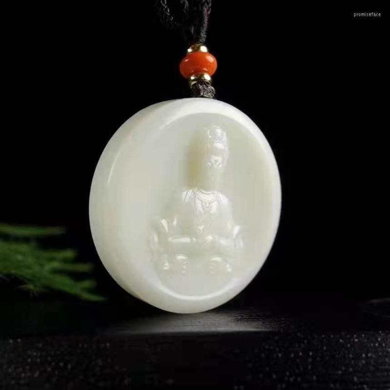 Pendant Necklaces Natural Hetian Jade A HandCarved Guanyin Jadeite Green Necklace Jewelry
Pendant Necklaces Natural Hetian Jade A HandCarved Guanyin Jadeite Green Necklace Jewelry