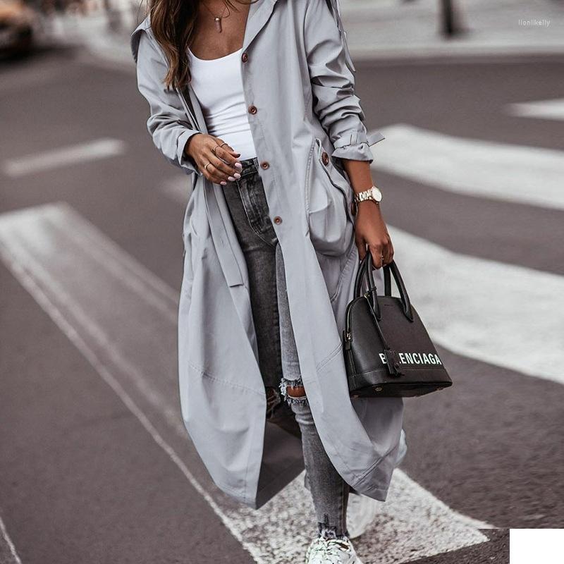 Women' Trench Coats STYLISH LADY Long Coat 2022 Autumn Women Sleeve Turn Down Collar Single Breasted Pockets Casual Loose OL Outwear, Black
Women' Trench Coats STYLISH LADY Long Coat 2022 Autumn Women Sleeve Turn Down Collar Single Breasted Pockets Casual Loose OL Outwear, Black