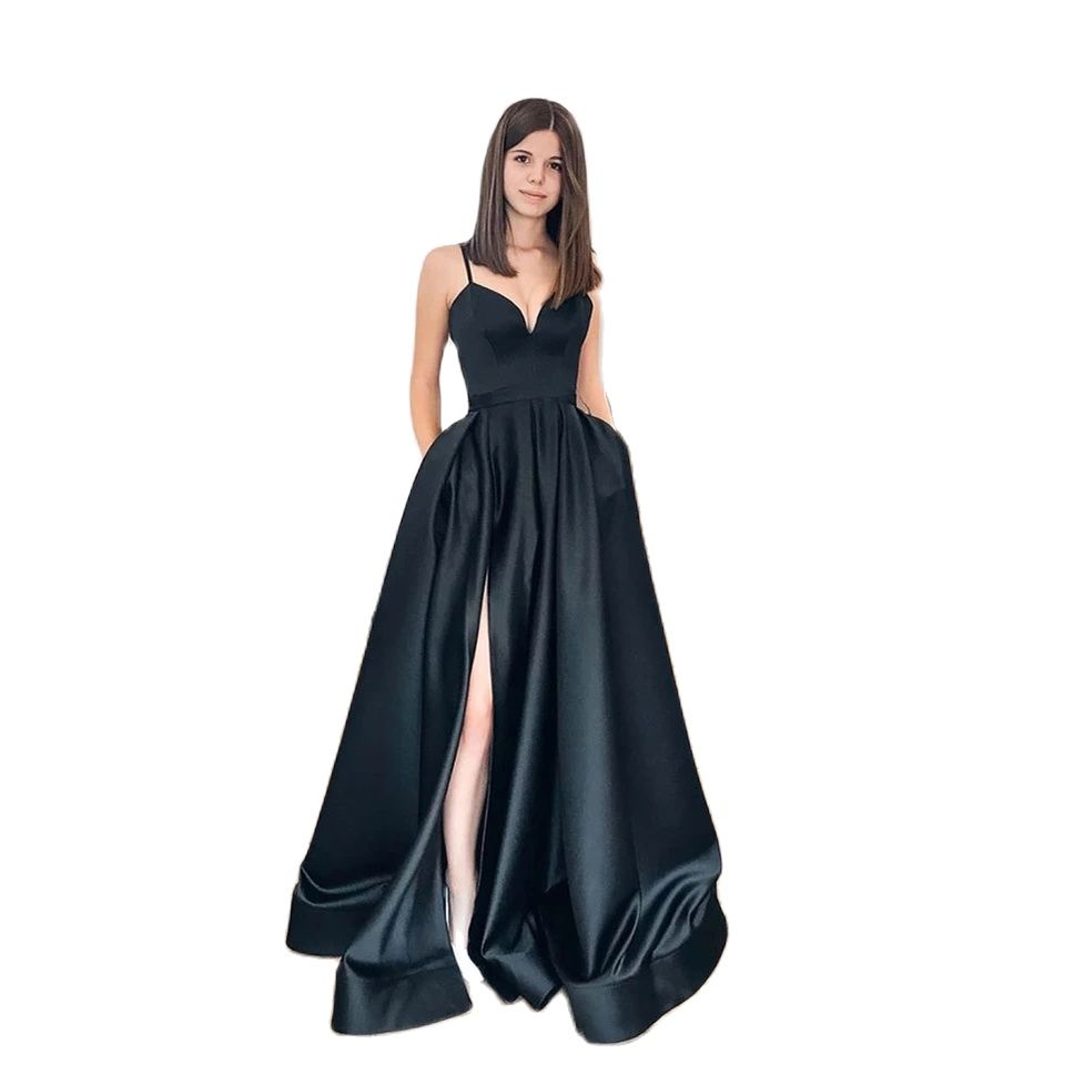 Elegant Black Long Formal Evening Dresses Long Vestidos De Fiesta A-Line 2023 High Slit Satin Simple Prom Party Gowns, Coral
Elegant Black Long Formal Evening Dresses Long Vestidos De Fiesta A-Line 2023 High Slit Satin Simple Prom Party Gowns, Coral