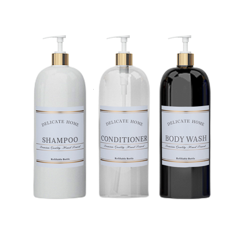 Liquid Soap Dispenser Large Capacity Portable Shampoo Conditioner Shower Gel Bottle Empty Lotion Pump for el Bathroom 1000ml 221207